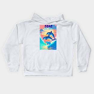 Seas The Day Dolphins Kids Hoodie